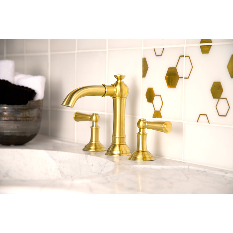 Aylesbury Widespread Bathroom Faucet with Drain Assembly, Satin Brass
