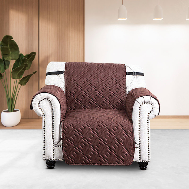 Reversible Waterproof Sofa Cover(With Elastic Strap), 179cm H x 165cm W, Brown/Beige