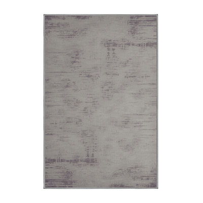 Machine Washable Abstract Gray Area Rug