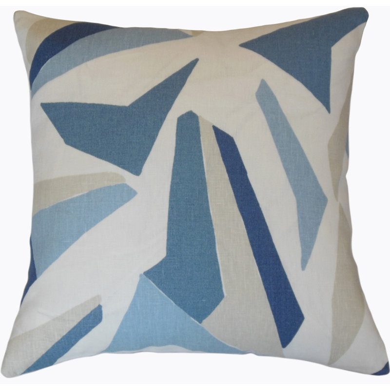 Coussin décoratif en lin Gary, Gris / pêche, Hauteur (18 po) x largeur (18 po)