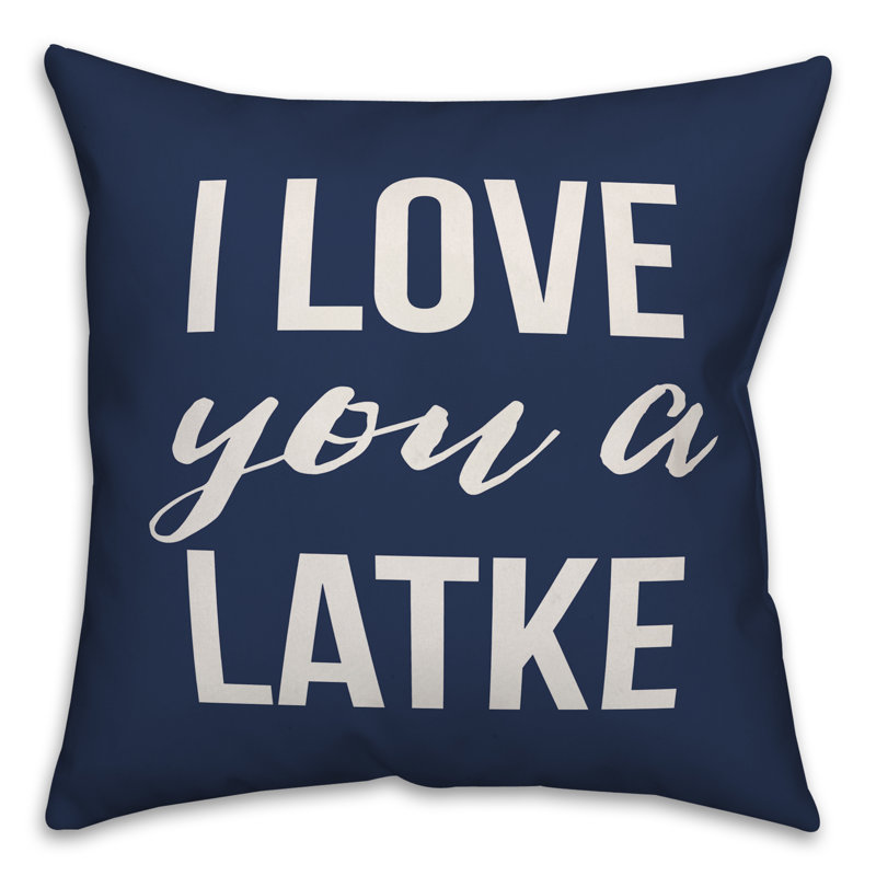 Coussin Love You a Latke, 16 po x 1 po, Housse de coussin seulement - sans coussin