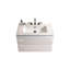Meuble-lavabo flottant mural blanc brillant avec lavabo en céramique Tia - grand rangement, pré-assemblé pour salle de bain moderne-810986001