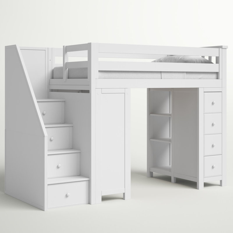 Brit Kids Twin Over Twin with Drawers, White