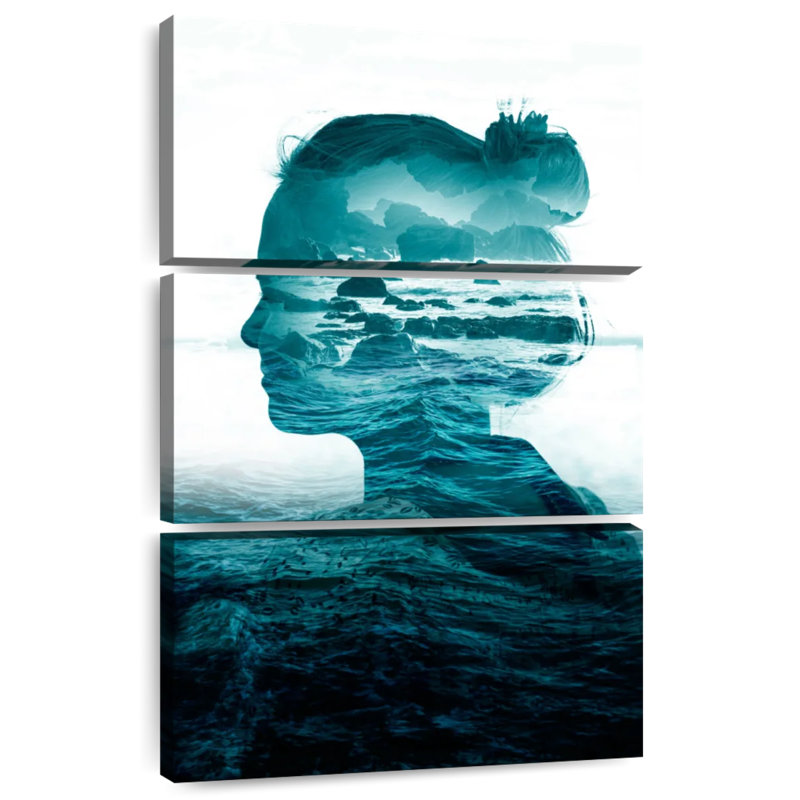 Leisha, la mer à l'intérieur, H 50 po x l 32 po