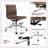 Mid Back Genuine Leather Armless Desk Chair with Aluminum Frame, Armless Task Chair-2113788615
