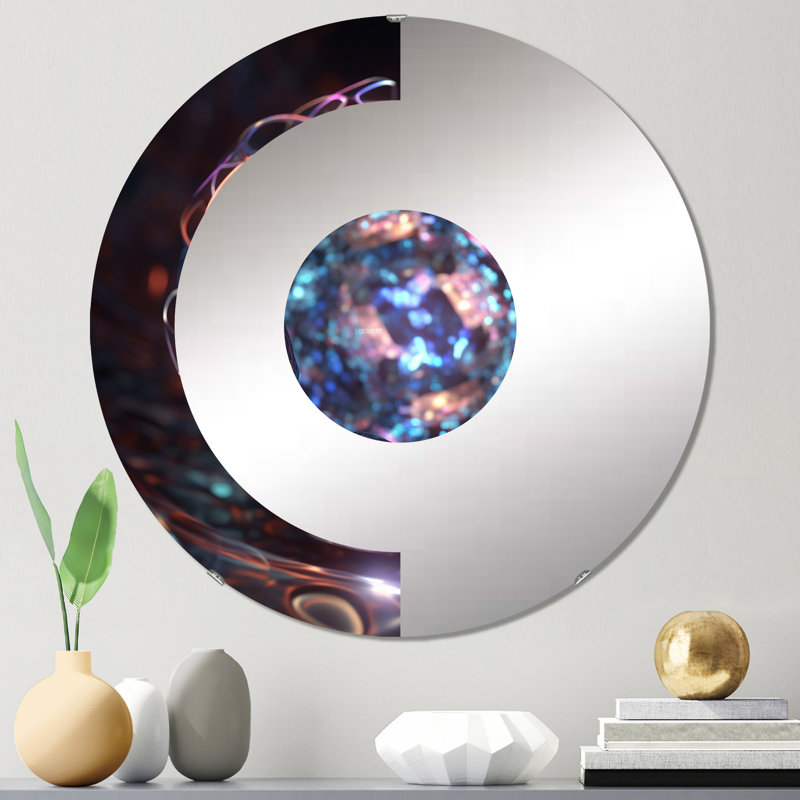 Zyair - Miroir mural demi-cercle, 31,4 po x 31,4 po