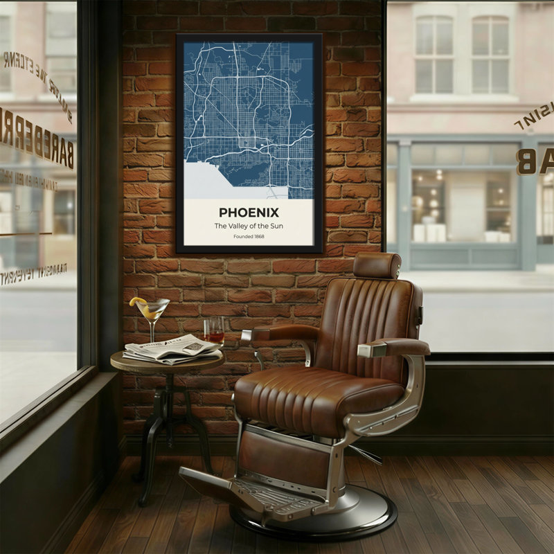 «Scenic & Cityscapes Phoenix Map Design», reproduction d'art, H 30 po x l 20 po