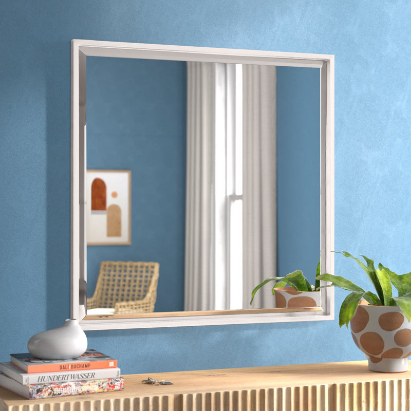 Miroir biseauté Ea, Argent brillant