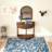 Console Table Half Moon Design End Table With 2 Storage Drawers And Bottom Shelf For Living Room, Bedroom, Study, Hallway-1213057817