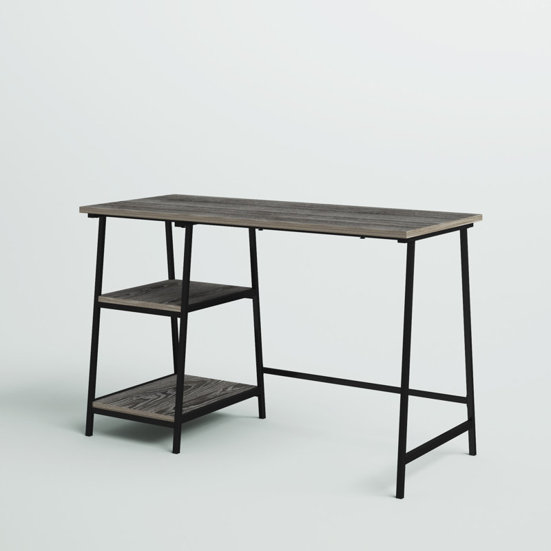 Saribek Computer Desk, Weathered Gray/Black