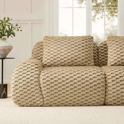 82" Modern Modular Sectional Sofa for Living Room,Flannelette Fabric,highly textured,Oversized 2-Seater Couch with Deep Seat,Buckle connection,Anti-sl
