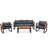 Large Size 4-Pieces Outdoor Furniture Sofa For 5 Person Conversation Set, Garden Sofa Set-6886956