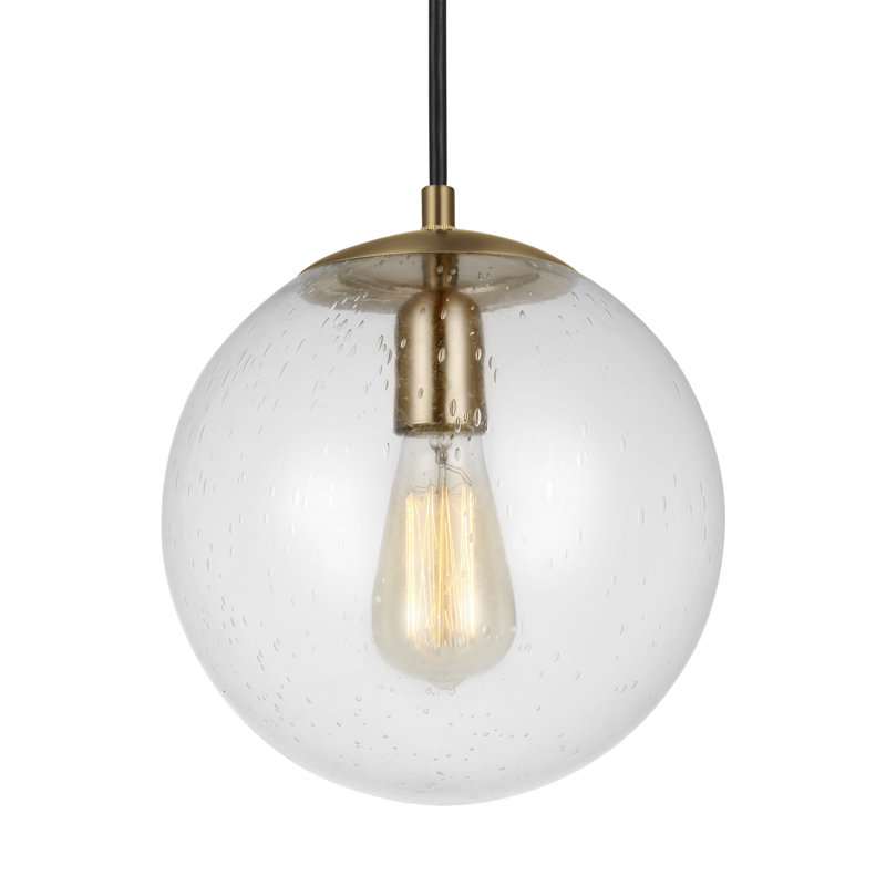 Leo - Hanging Globe Medium One Light Pendant from Visual Comfort Studio, 10.75" H x 10" W x 10" D, Satin Bronze
