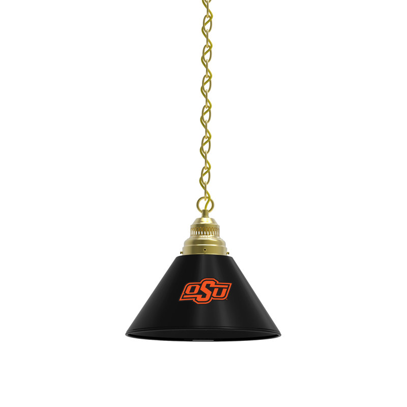 1 - Light Single Pendant, Brass, Oklahoma State Cowboys