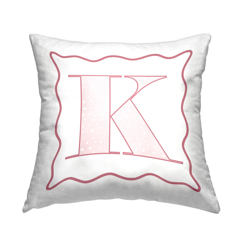 Coussin décoratif à pois rose en polyester 18 x 18, K
