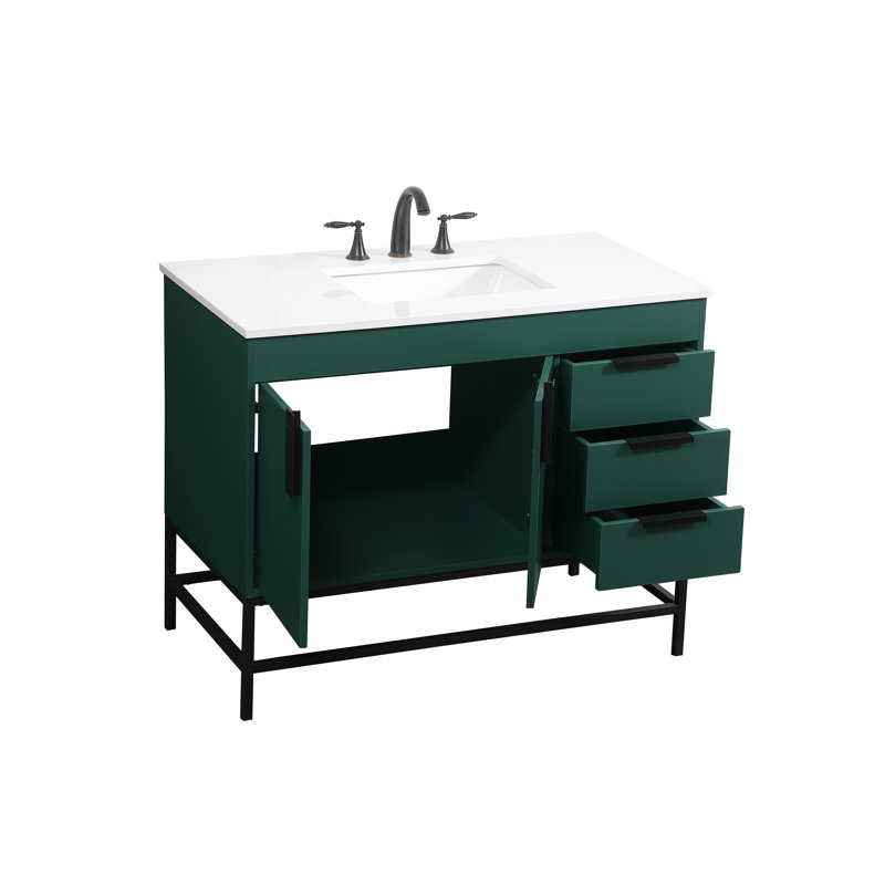Ensemble de meuble-lavabo simple 42 po Eugene, Vert