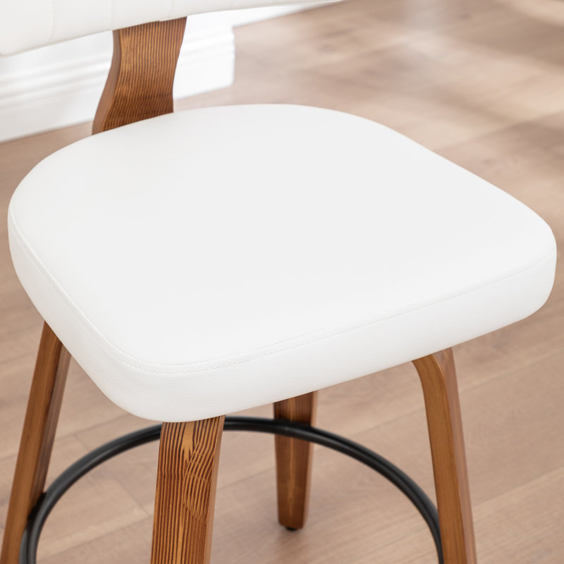 Tabourets de bar et de tabouret pivotants rembourrés Modern, Blanc