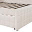 Lit de jour double rembourré en L avec lit gigogne escamotable et ports USB, beige-204252846