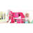 Twin Pink Loft Bed With Slide And Tower - Solid Wood , Three Installation Methods, Playhouse Atmosphere Size Pine Window Bed, Space Saving Solution