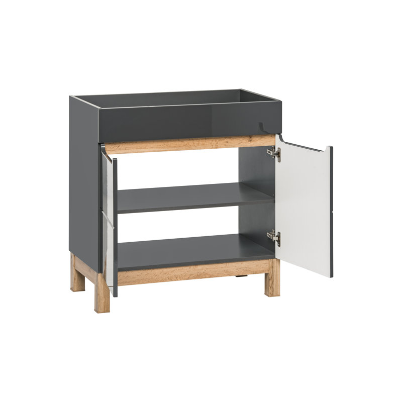 Iolene 80cm Single Bathroom Vanity Base Only in Gray
