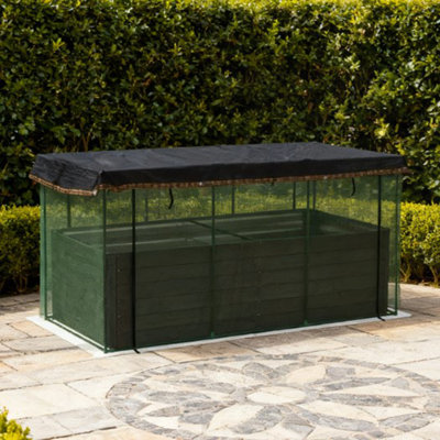 Raised Garden Bed With Galvanized Steel Planter Box, Crop Cage, And Shade Cloth For Easy Gardening And Plant Protection