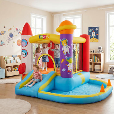 Jeu gonflable gonflable avec piscine à balles, château sauteur avec ventilateur pour enfants