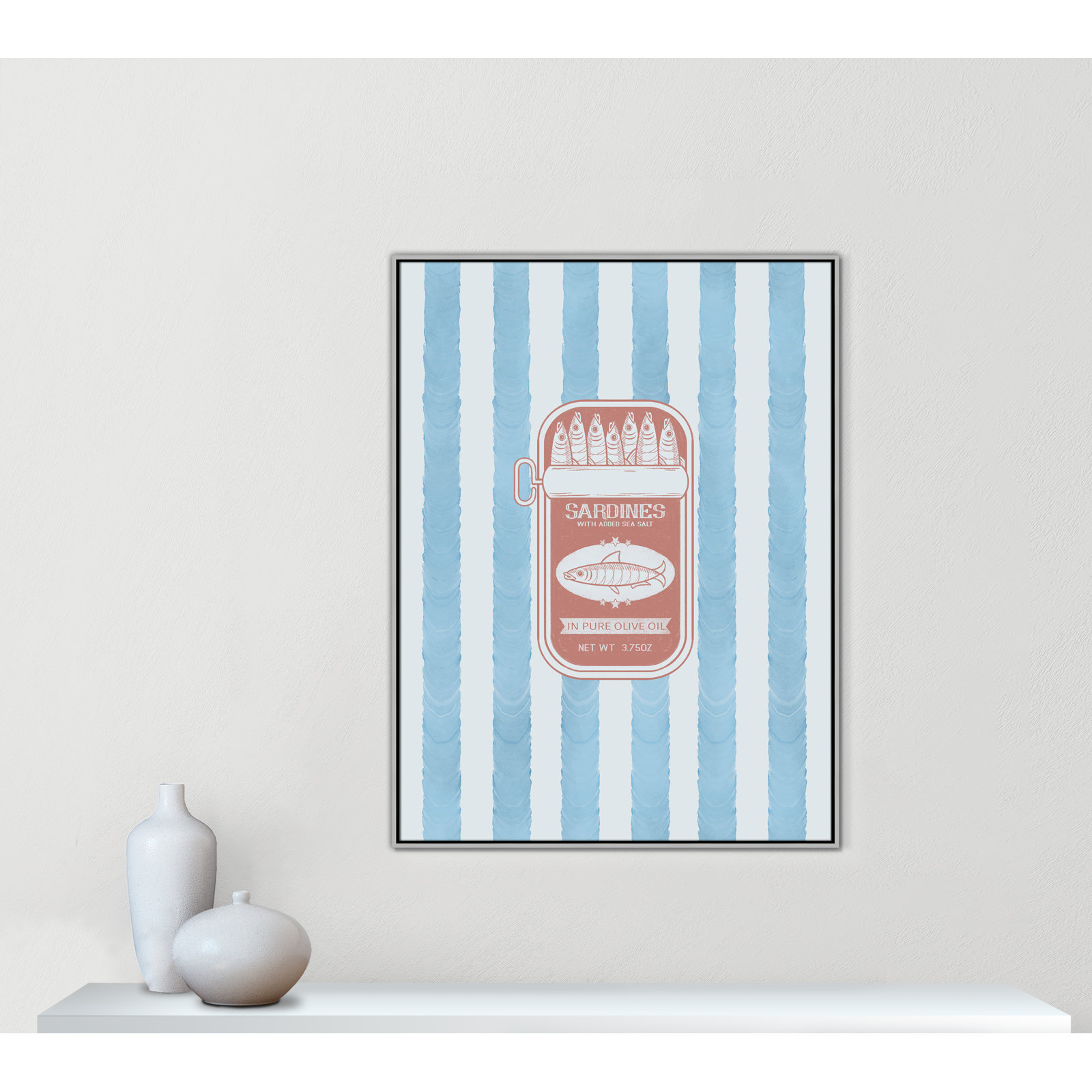 Salty Sardines Print by Marcus Prime, 37.5'' W x 49.5'' H, Silver Floater