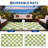 Large Waterproof Outdoor Rug, Reversible Plastic Straw Patio Mat - Modern Geometric Plaid Carpet, UV Resistant, Collapsible for Camping, Picnic, Deck, Backyard - Green White, 8x10ft