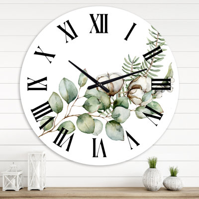 Bouquet de Noël avec branches d'eucalyptus - Horloge murale traditionnelle