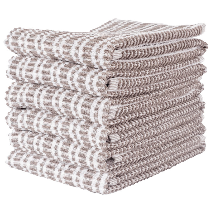 Serviette de cuisine Bruna Ripple Terry - 16 po x 28 po, Gris