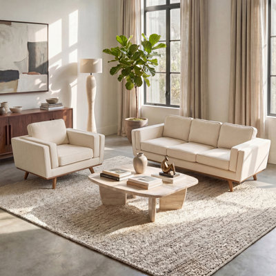 Inayat 2-Piece Upholstered Square Arm Sofa Set