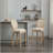 Solid Wood Bar Stools Set Of 2, Classic French Country Wooden Barstools With Upholstered Seating