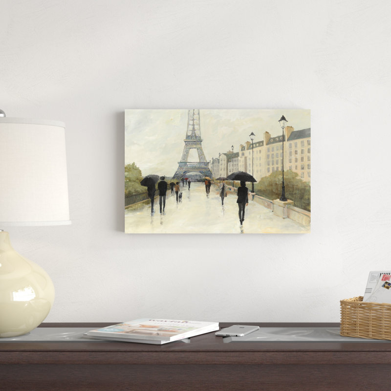 Eiffel sous la pluie, H 12 po x l 18 po