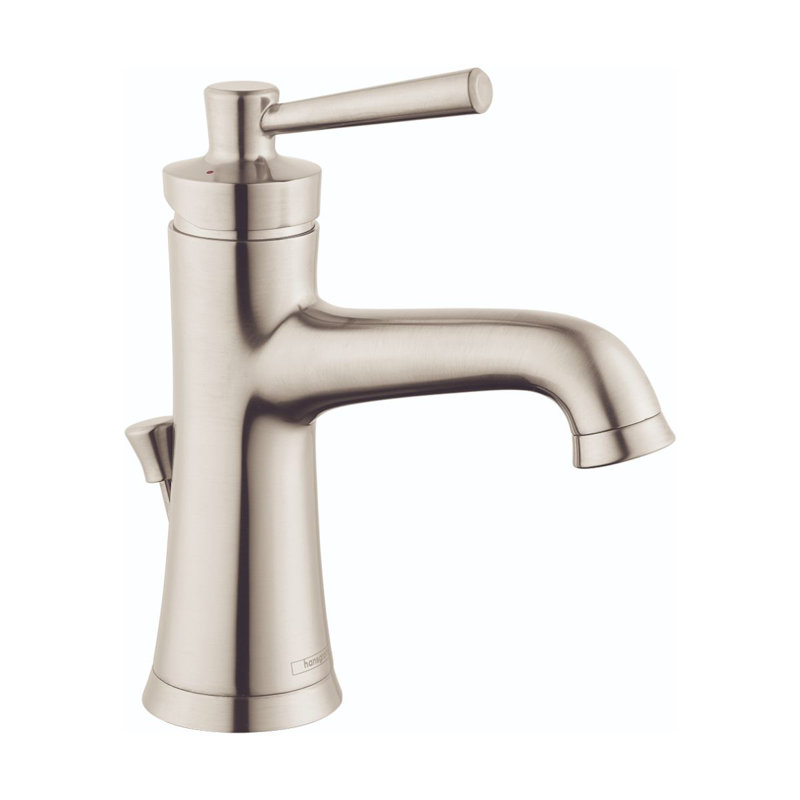 Robinet pour salle de bain à un trou avec drain Joleena, Nickel brossé