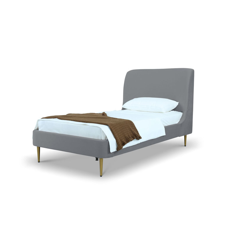 Ballure Upholstered Bed, Full, Gray/Gold