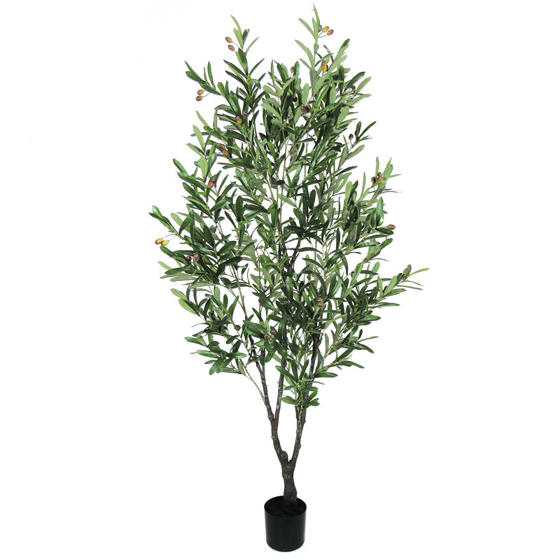 Faux Olive Tree Plant in Pot, 65" H x 33" W x 33" D