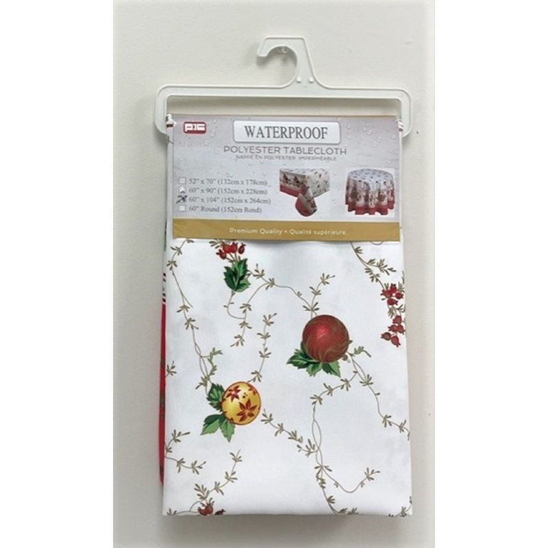 Nappe imperméable en polyester (60 x 104 po) - Noël