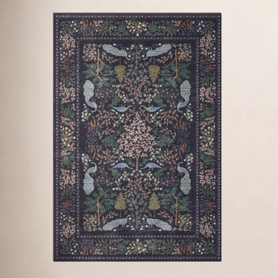 Rifle Paper Co. x Loloi Canopy Charcoal Floral Rug