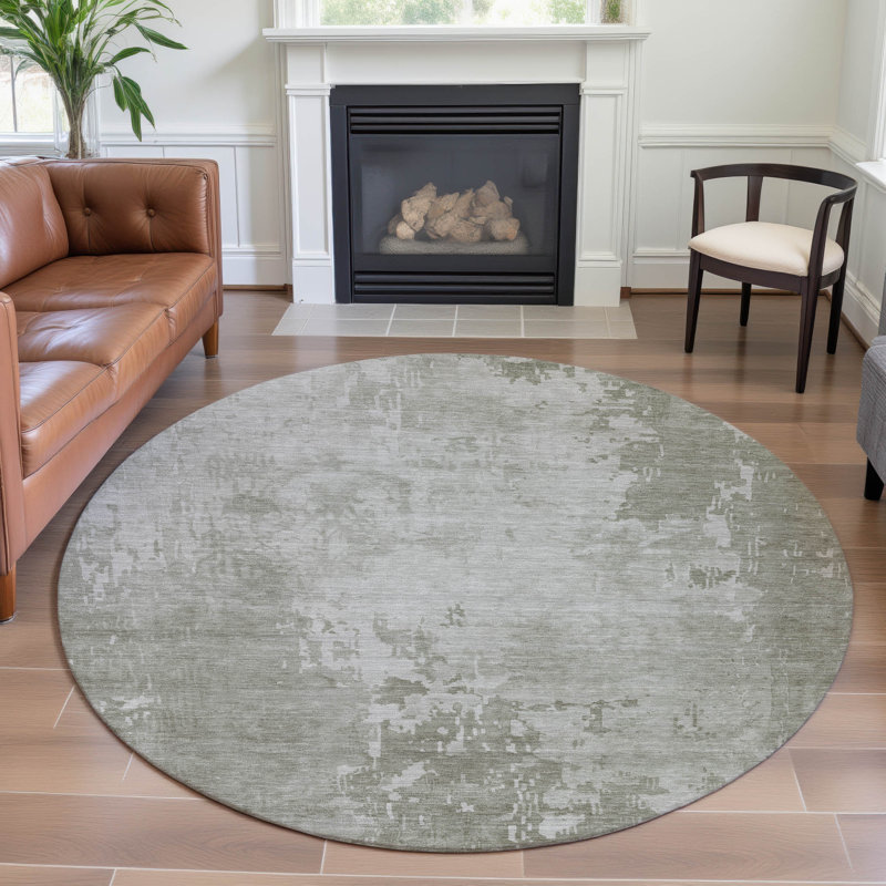 Premium Machine Washable Alijah AMF1257 Abstract Rug, Round 8'