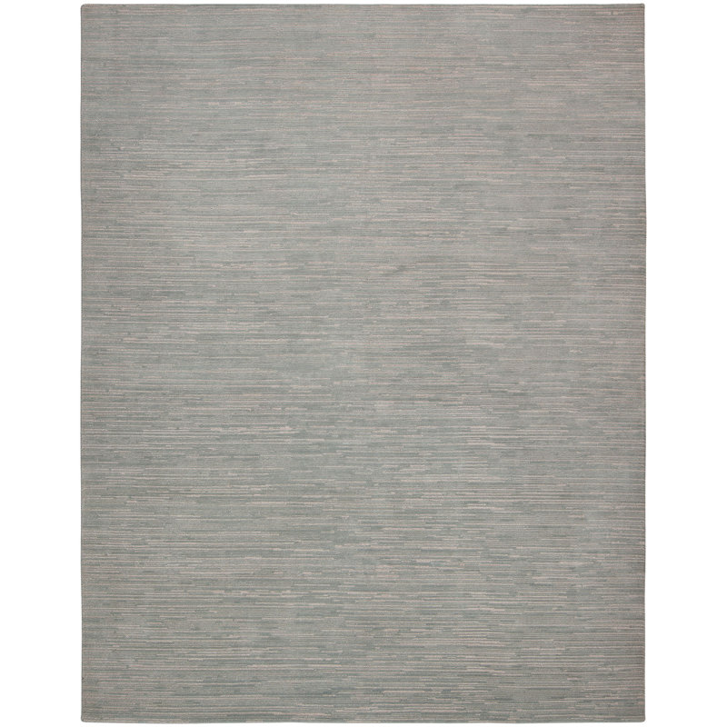 Tapis gris noué à la main Ritz, Rectangle 8 pi x 10 pi