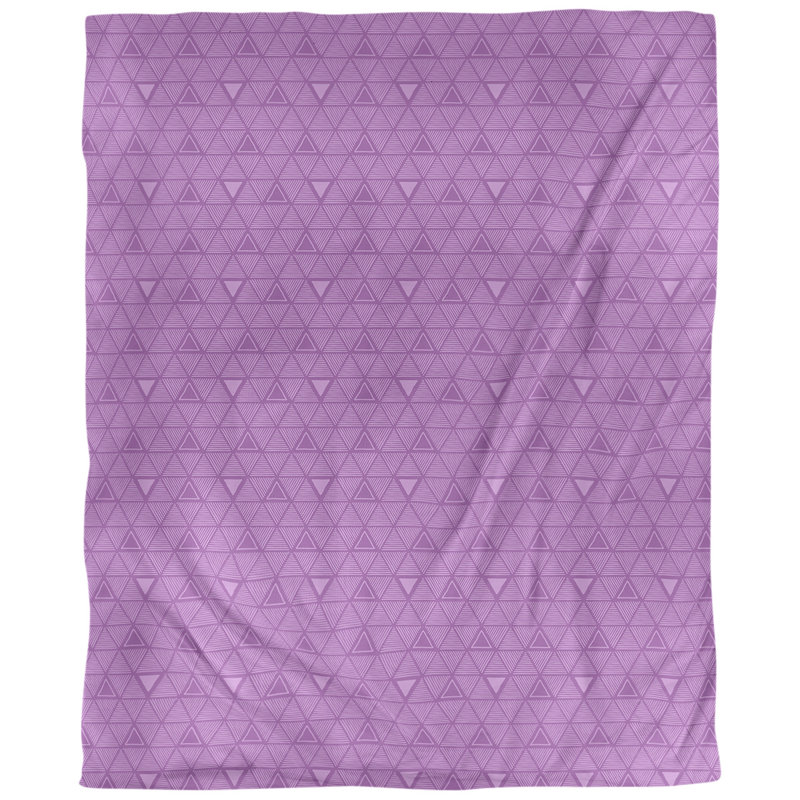 Tissu de triangle dessiné à la main, Violet, L 58 po x l 36 po, Faux lin