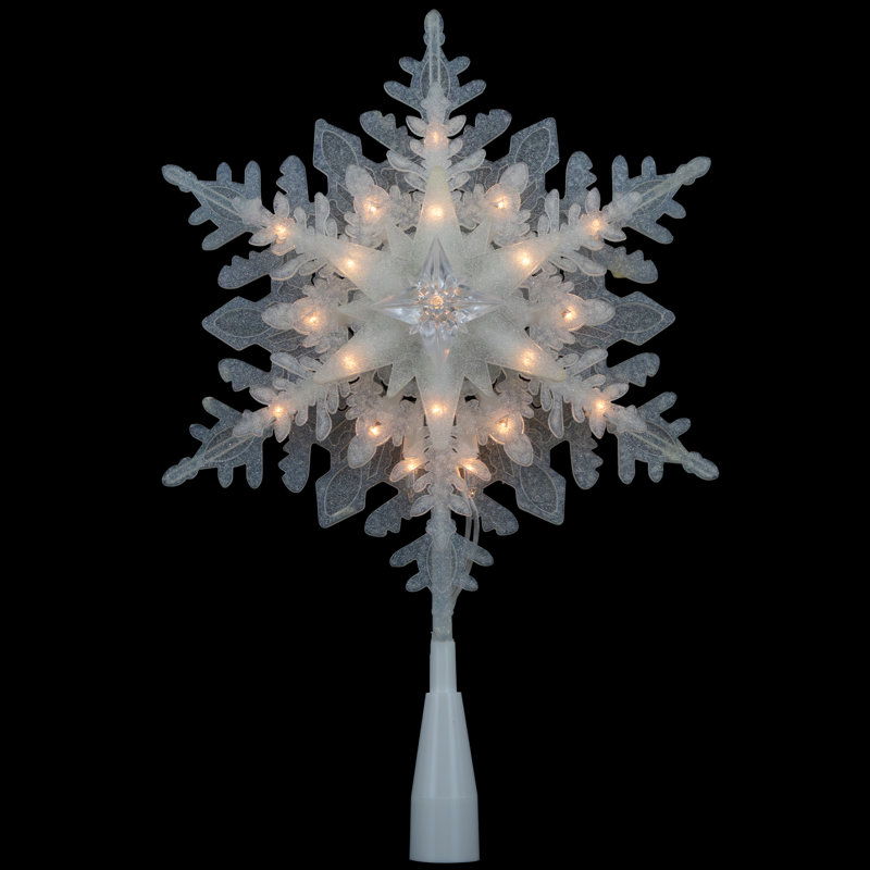 Décoration pour sommet de sapin de Noël en forme de flocon de neige 10 po