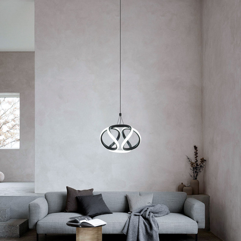 1 - Light Black LED Unique/Statement Pendant