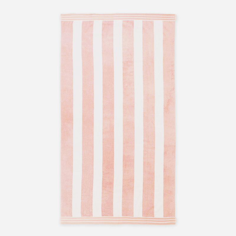 Jorah Large Cabana Stripe Beach Towel, Blush