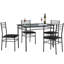 Ensemble de table et chaises de cuisine pour 4, siège et verres rembourrés en polyuréthane, peu encombrant
