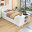 Lit plateforme simple en bois avec lit gigogne et bureau-1696667255