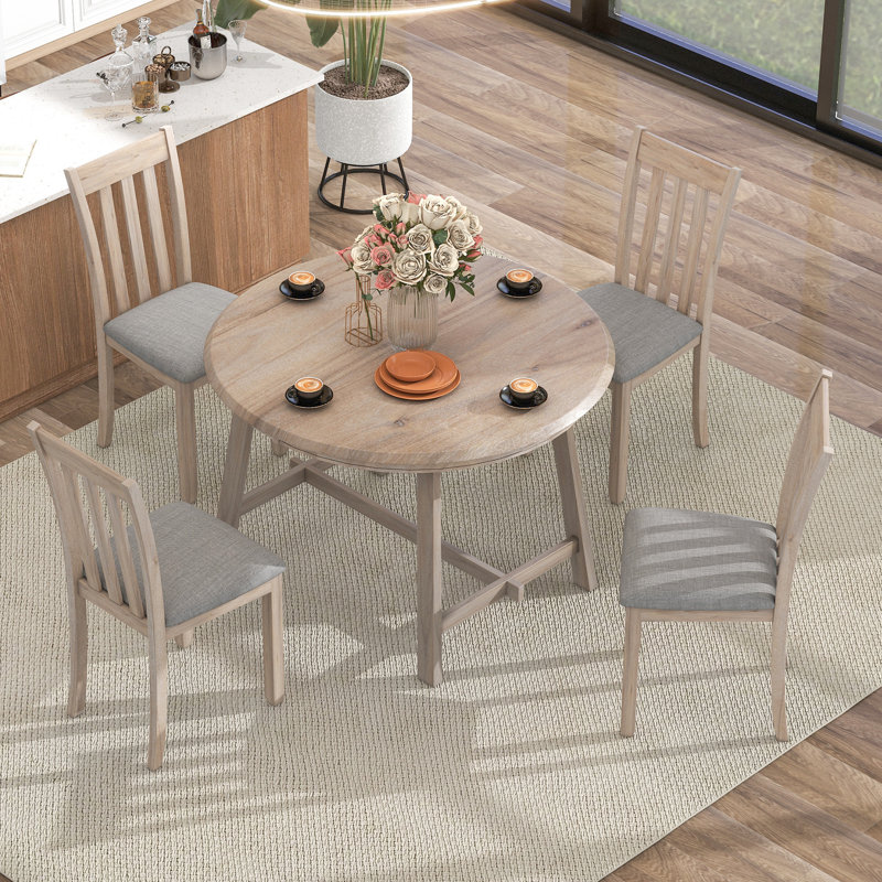 Drida Extendable Dining Set, Brown, Brown