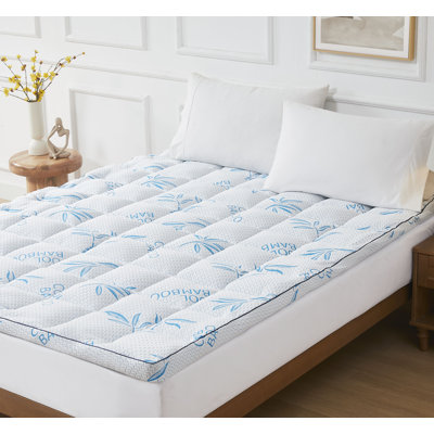 Saura Rayon From Bamboo Mattress Topper, Extra Thick Cooling Mattress Pad, 8-21" Deep Pocket Mattress Topper