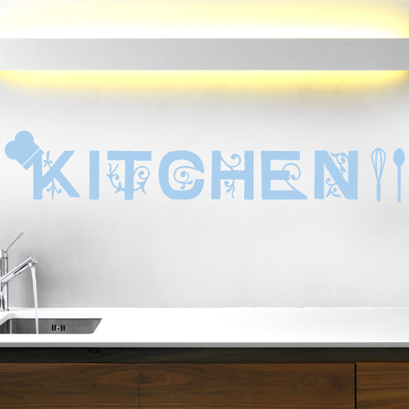 Food & Beverage Wall Decal, Light Blue, Large
