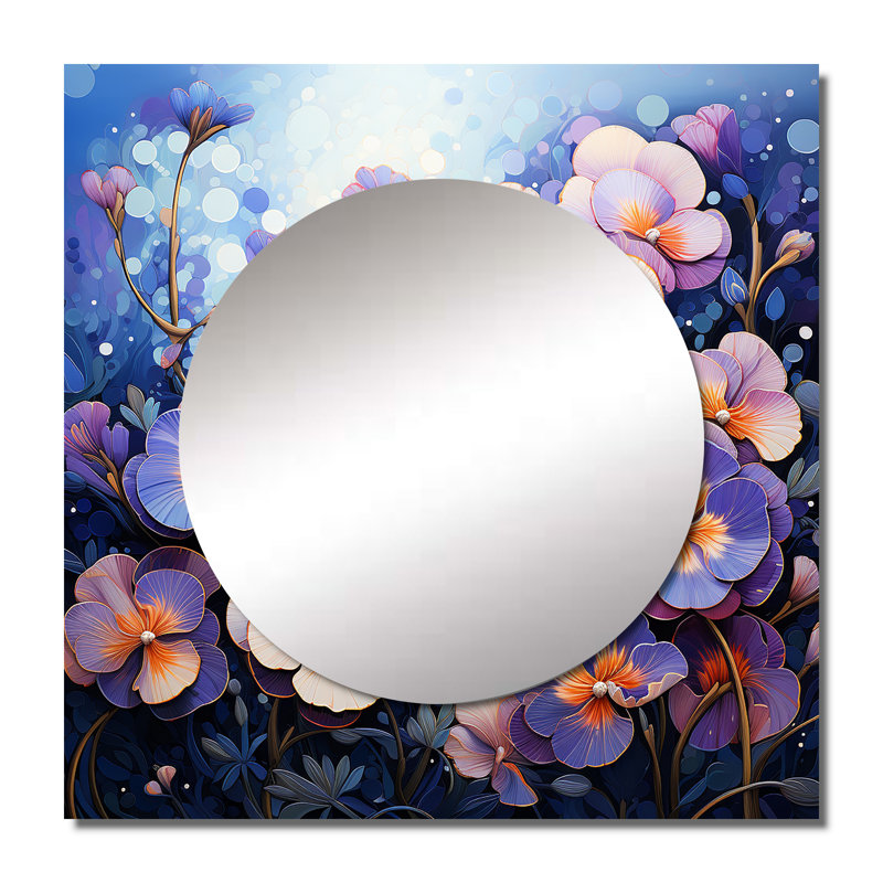 Miroir mural Elmen - Pansies, 29 po x 29 po